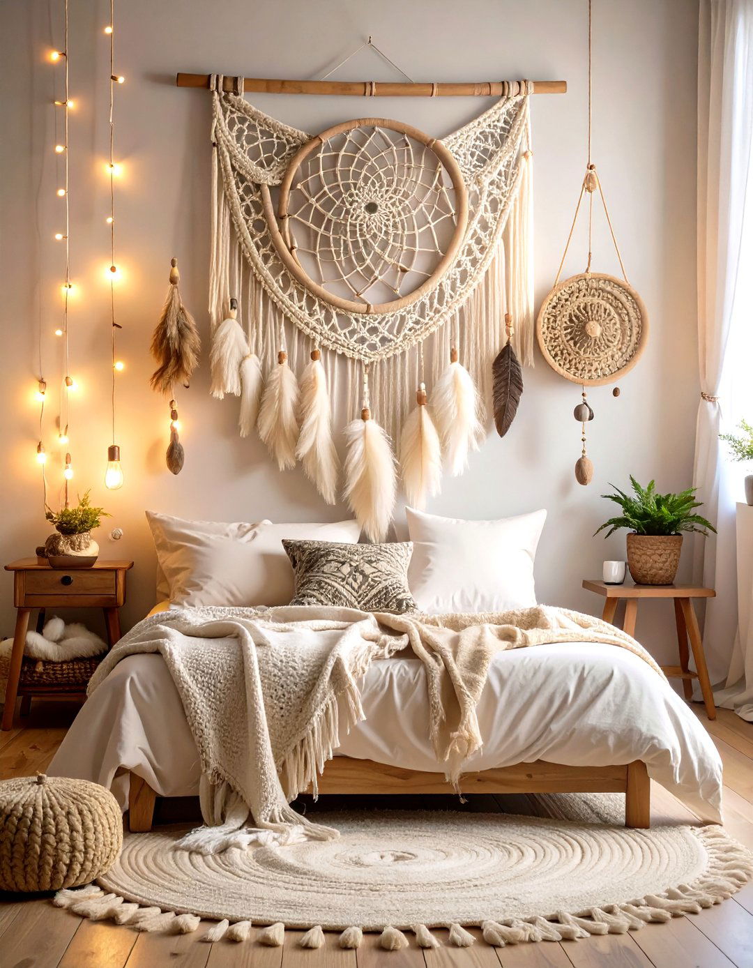 Dreamcatchers and Macrame Art in Tandem - 20 Hippie Bedroom Ideas