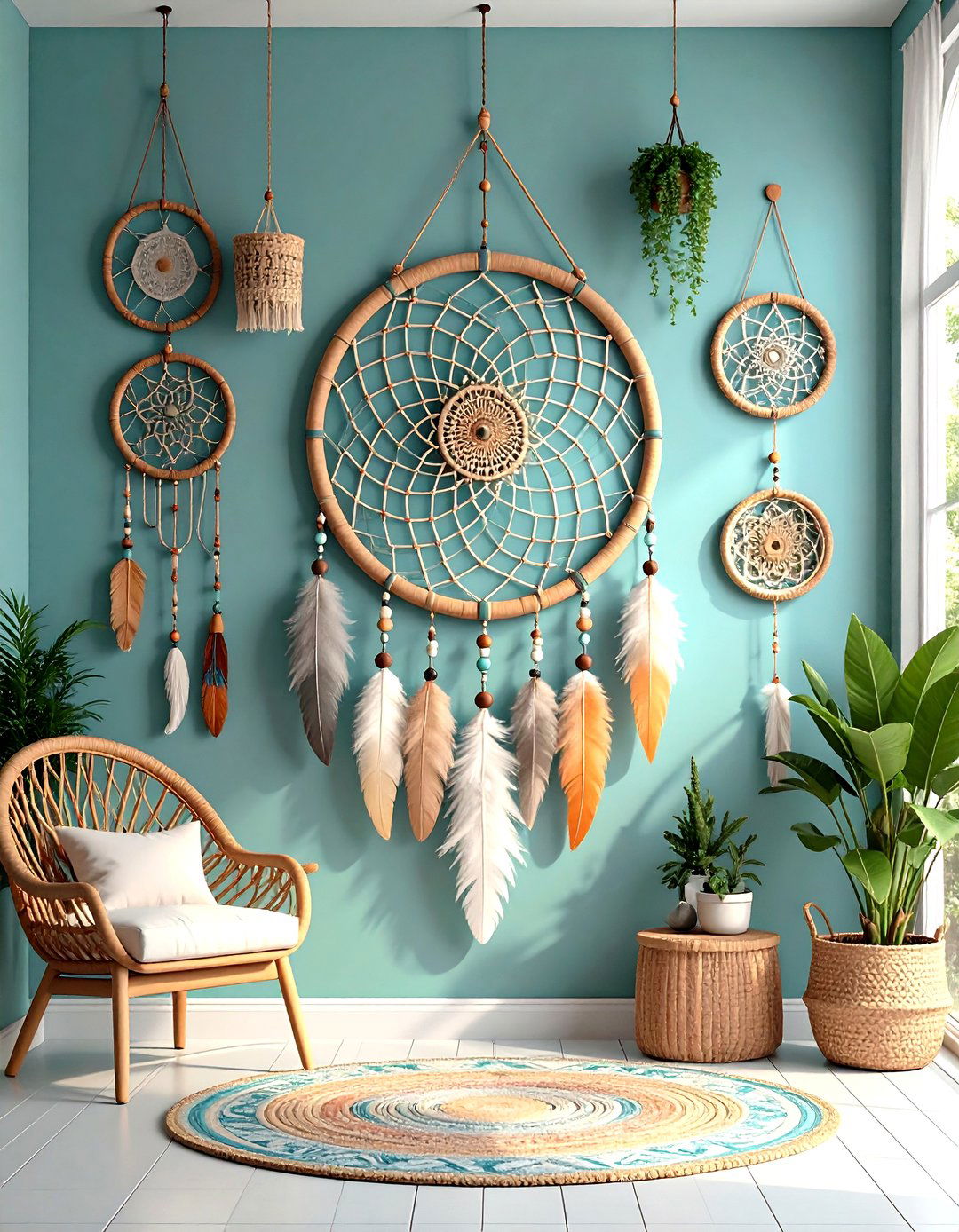 Dreamcatchers and Woven Wall Art on a Boho House Exterior - 20 Boho House Exterior Ideas