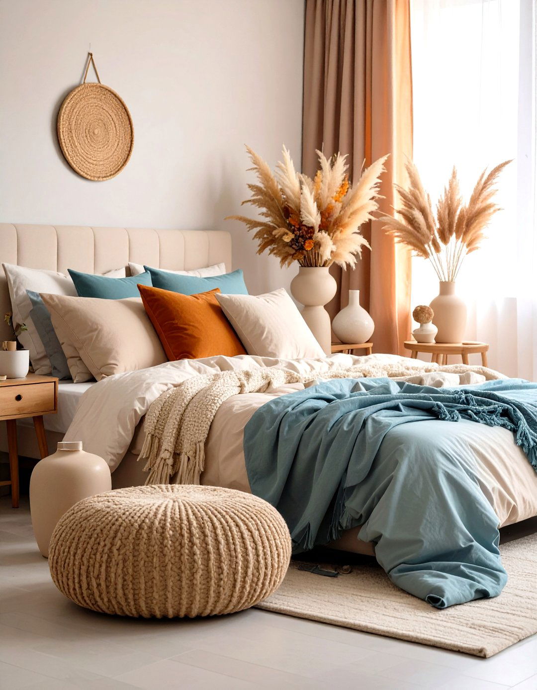 Dried Florals and Pampas Grass Fall Bedroom Decor - 20 Fall Bedroom Decor Ideas