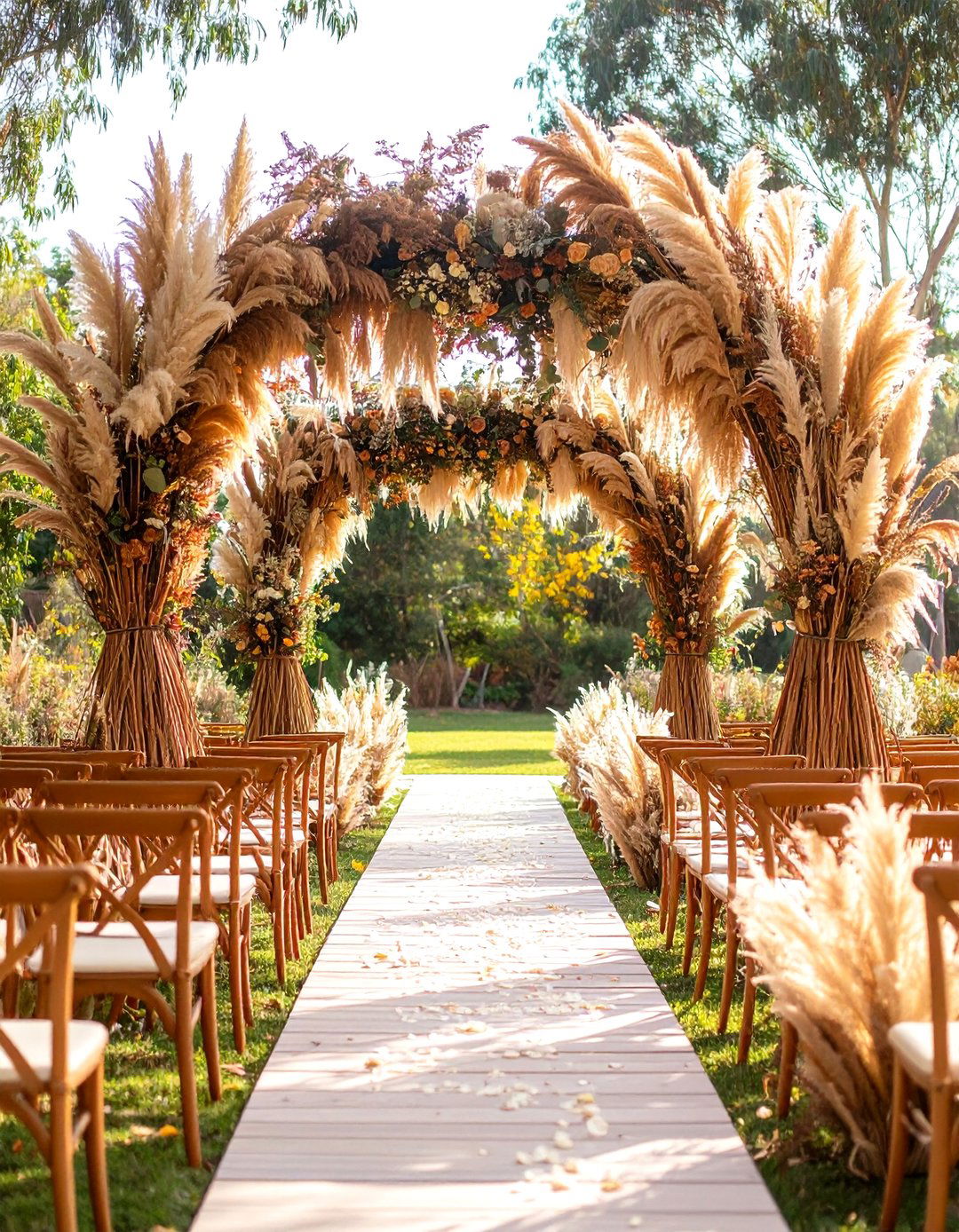 Dried Foliage Sustainable Wedding Arch - 20 Wedding Arch Ideas