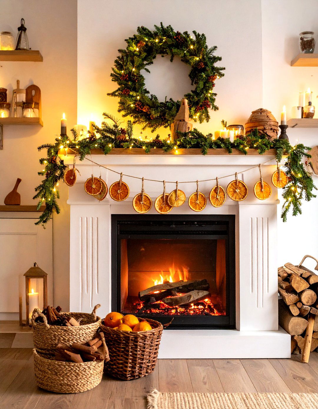Dried Fruit and Spice Mantel Garland - 20 Mantel Garland Ideas