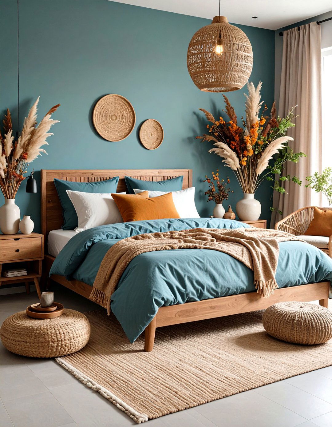 Dried Natural Element Earthy Bedroom with Seasonal Textures - 20 earthy bedroom ideas