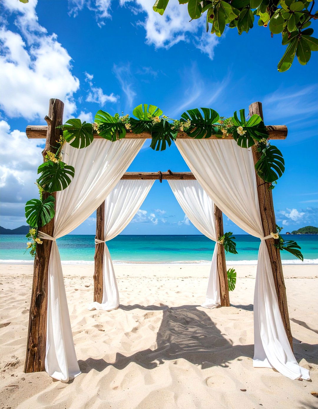Driftwood Arch Frame for Rustic Beach Wedding Drama - 20 Beach Wedding Ideas