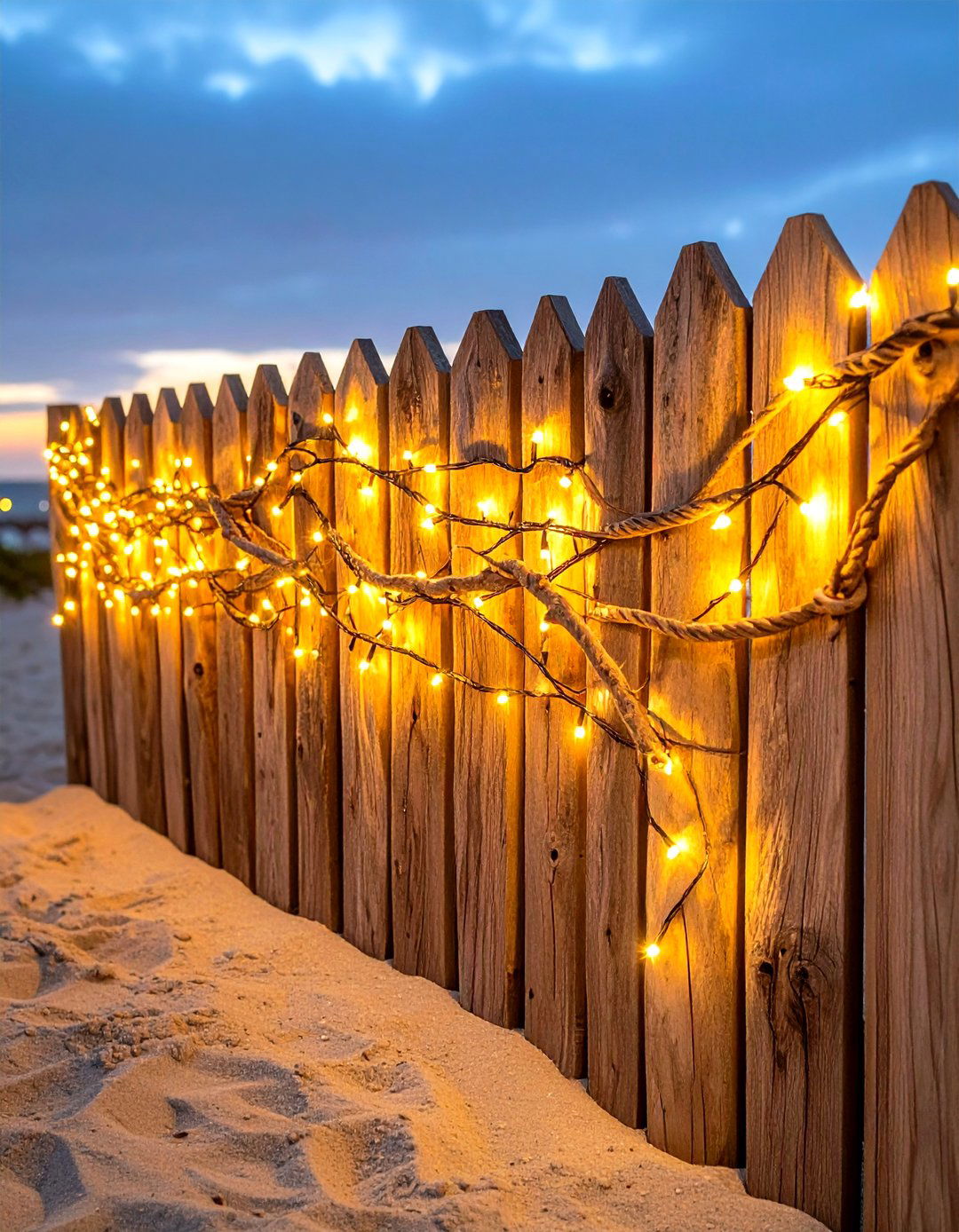 Driftwood Sculpture Fence Art Section - 20 Fence Art Ideas