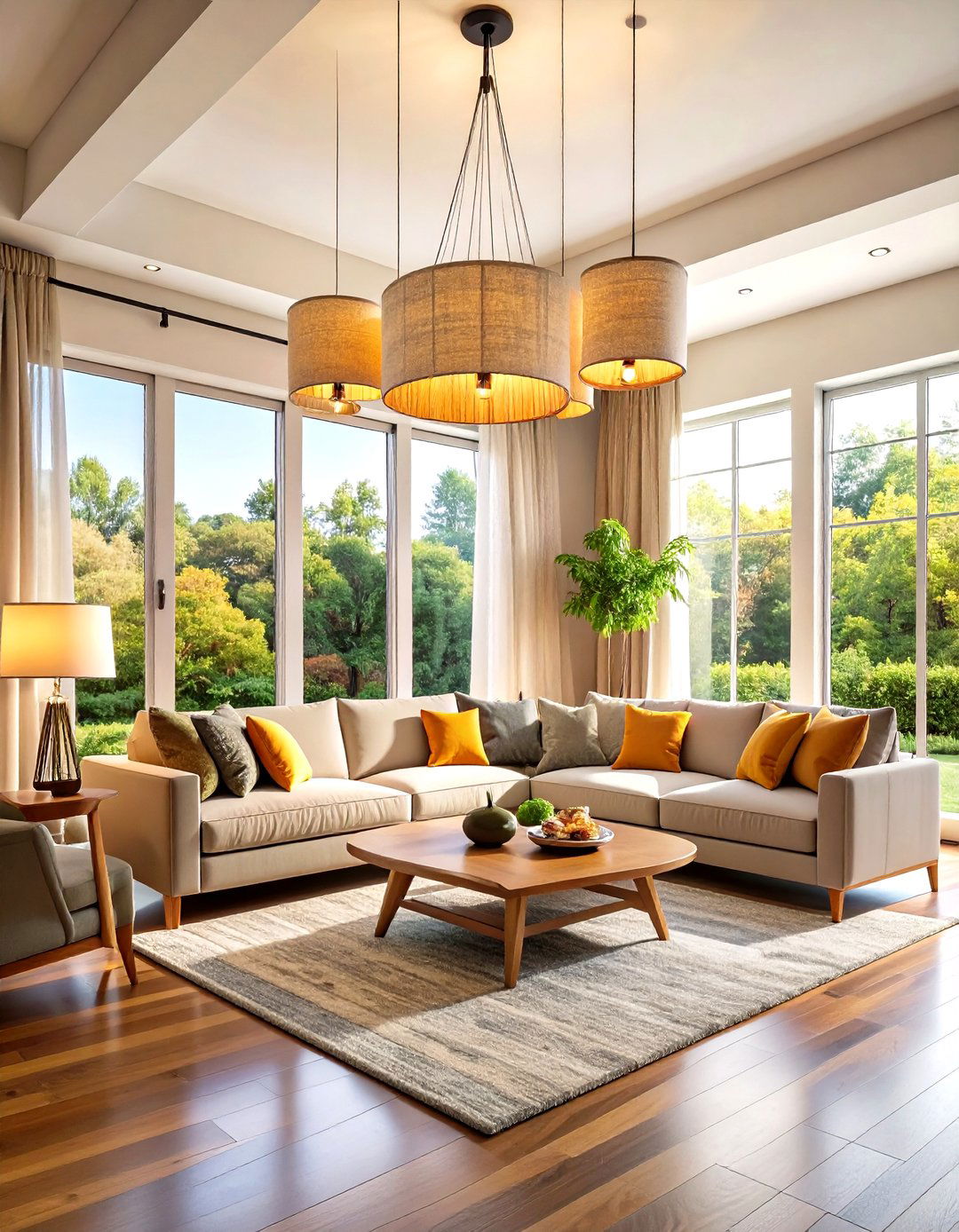 Drum Shade Chandeliers - 20 Vaulted Ceiling Lighting Ideas