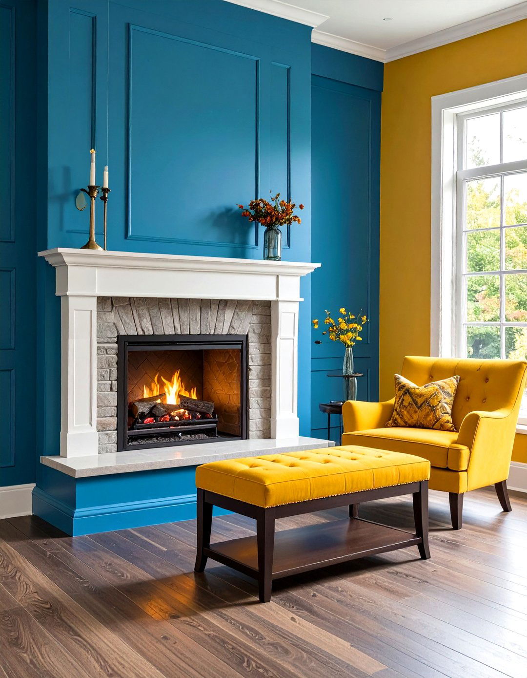 Dual Height Tiered Fireplace Bench for Kids and Adults - 20 Fireplace Bench Ideas