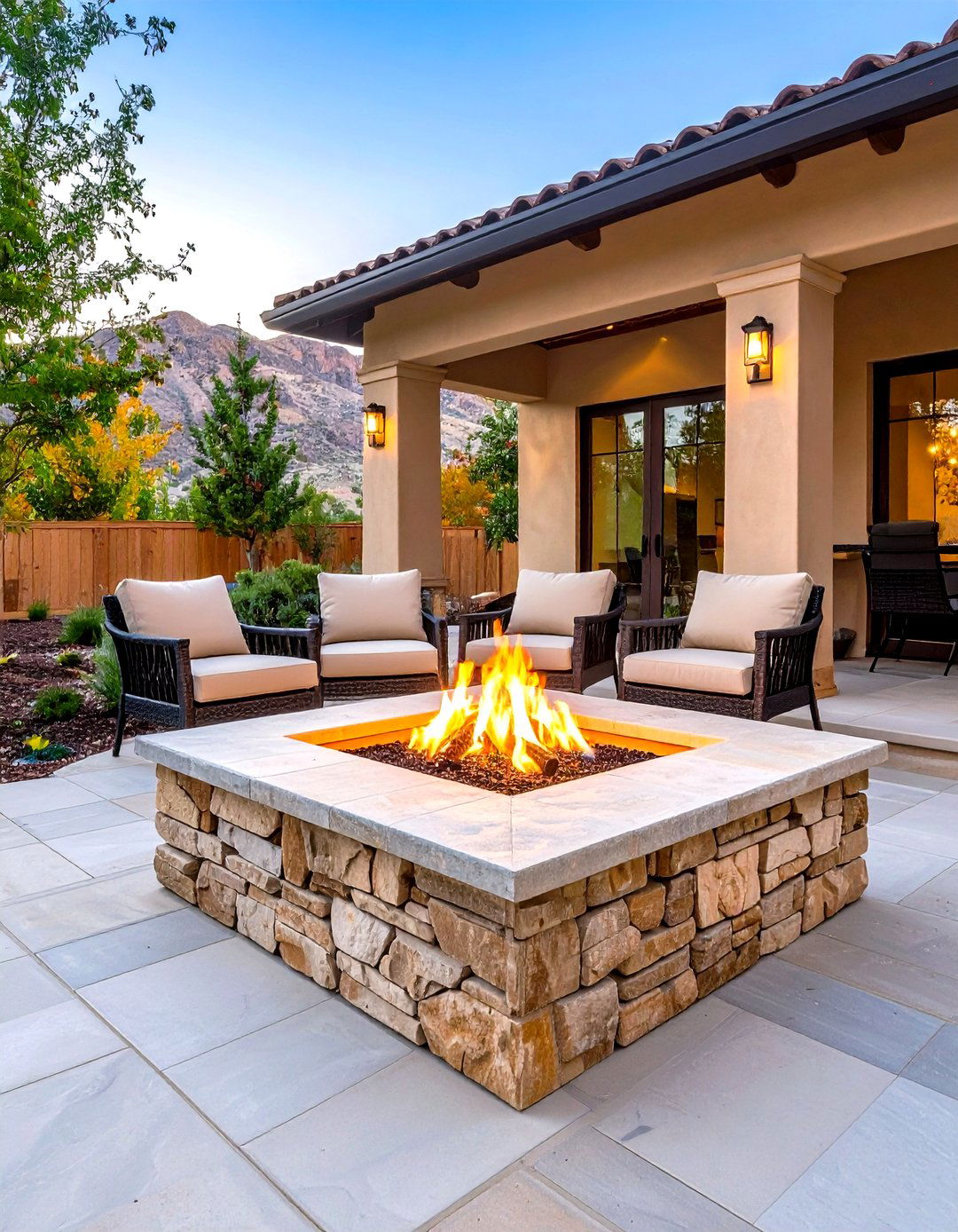 Dual Level Square Fire Pit - 20 Square Fire Pit Ideas