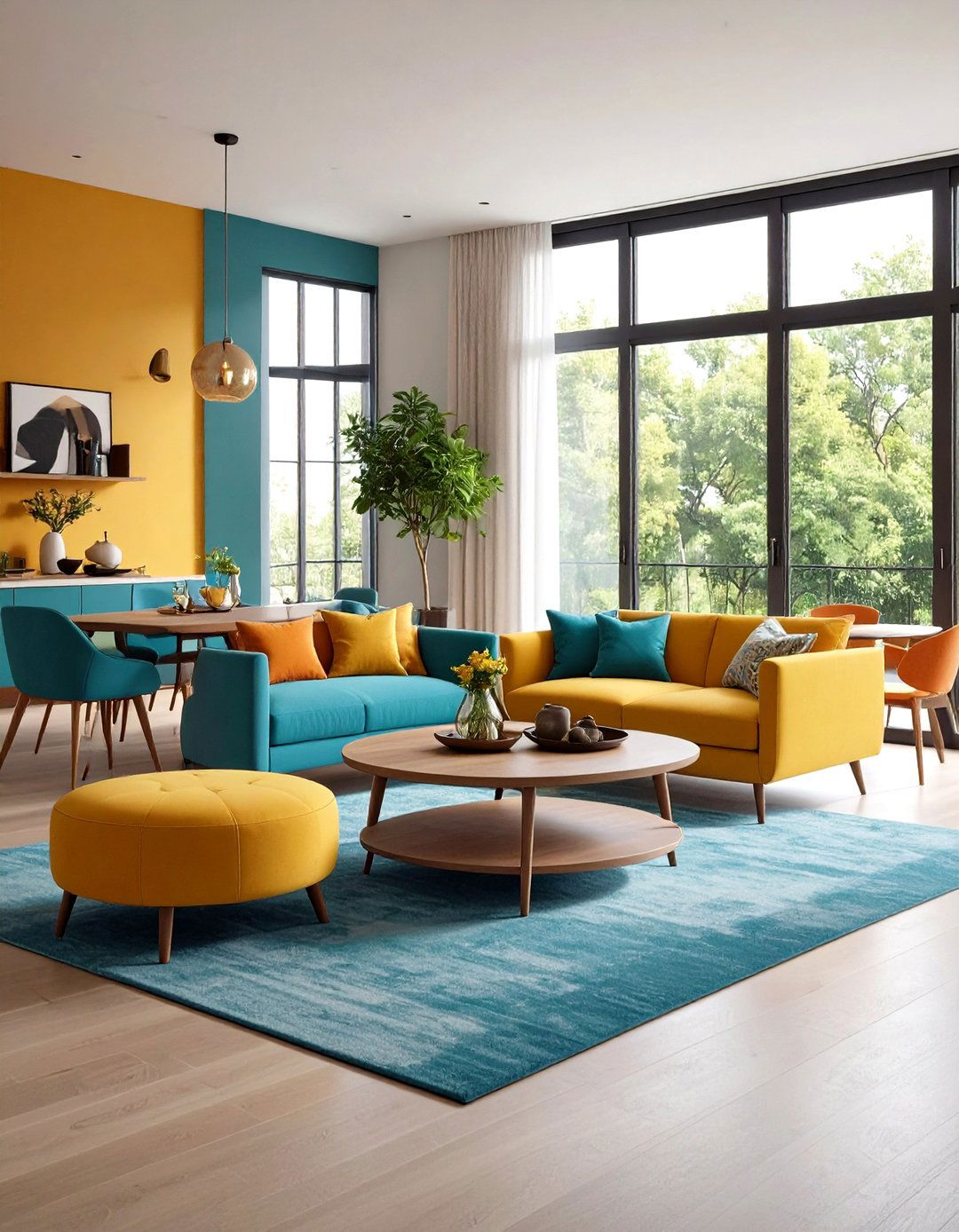 Dual Purpose Ottoman with Tray Top - 20 Small Living Room Ideas With Tv and Dining Table