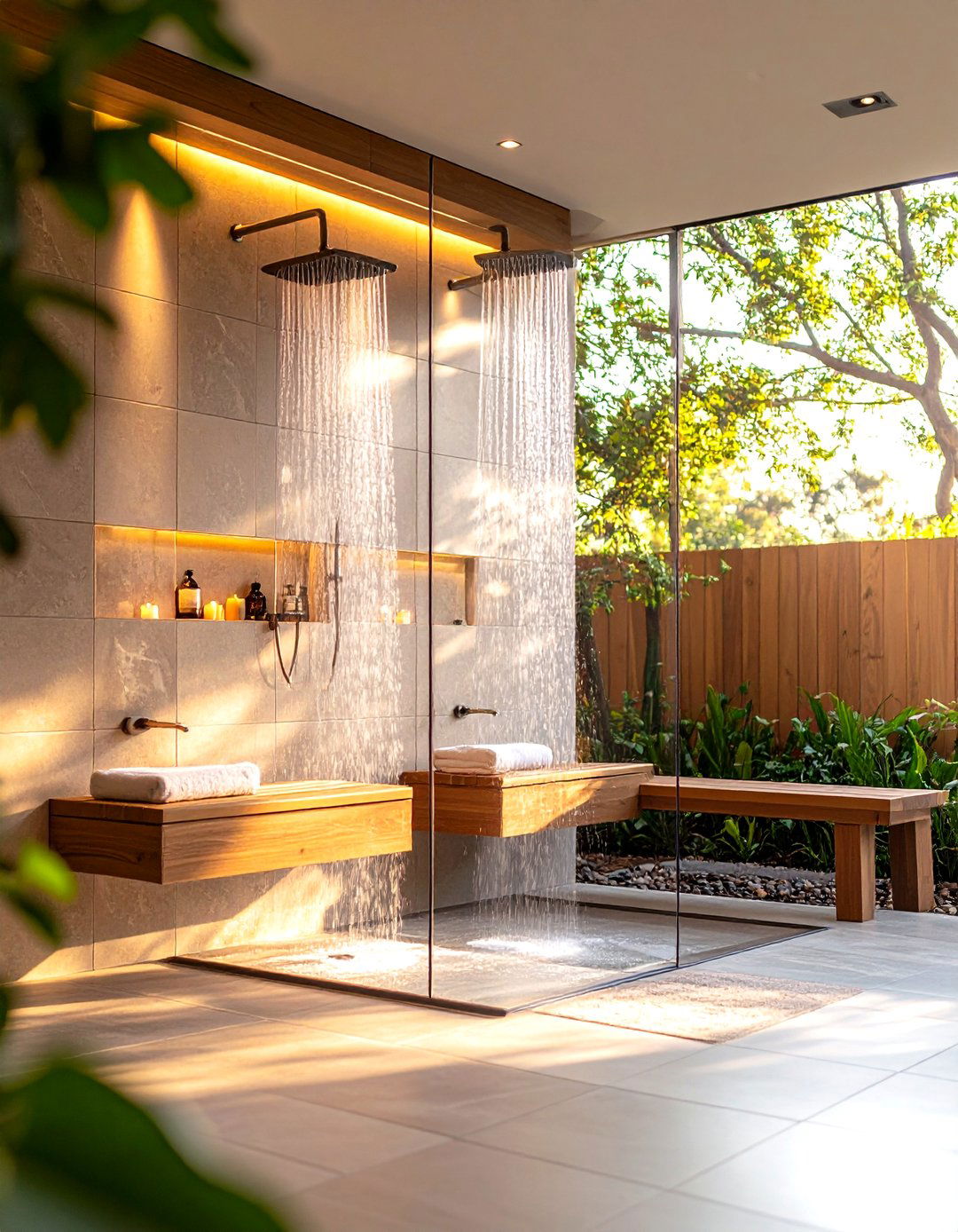 Dual Seating for Long Steam Sessions - 20 Double Shower Ideas