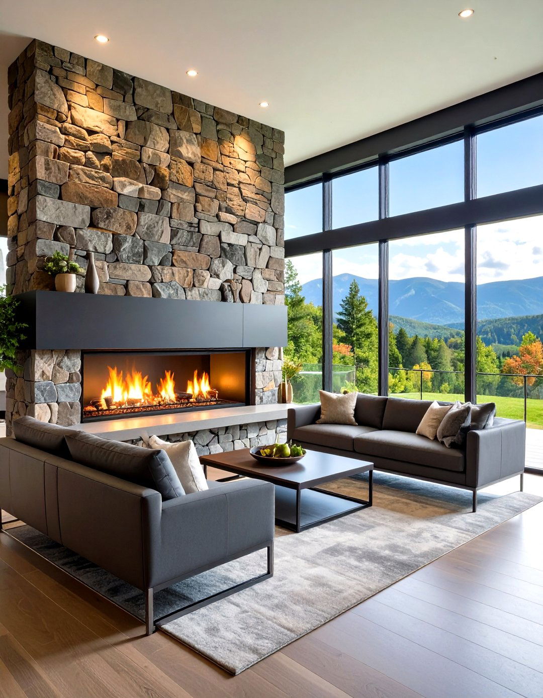 Dual Sided Fireplace for Open Concept Homes - 20 Farmhouse Fireplace Ideas
