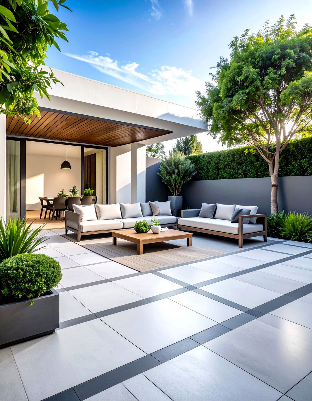 Dual Tone Gradient Patio Tile Fade - 20 patio tile ideas