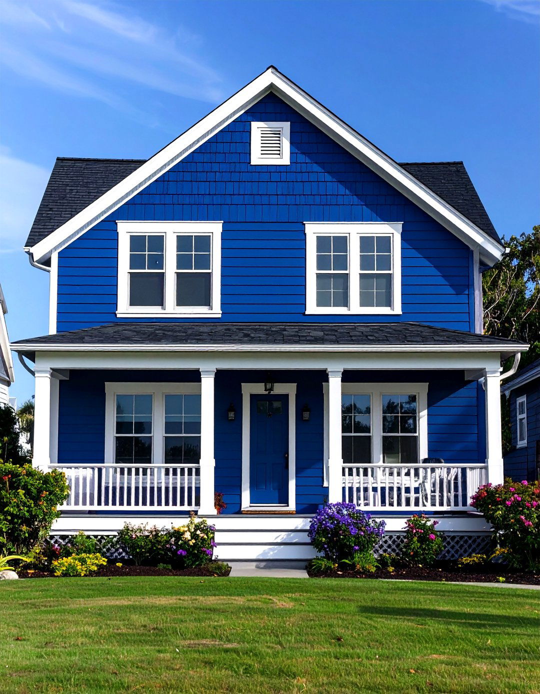 Durability and Protection - 20 Blue House Siding With White Trim