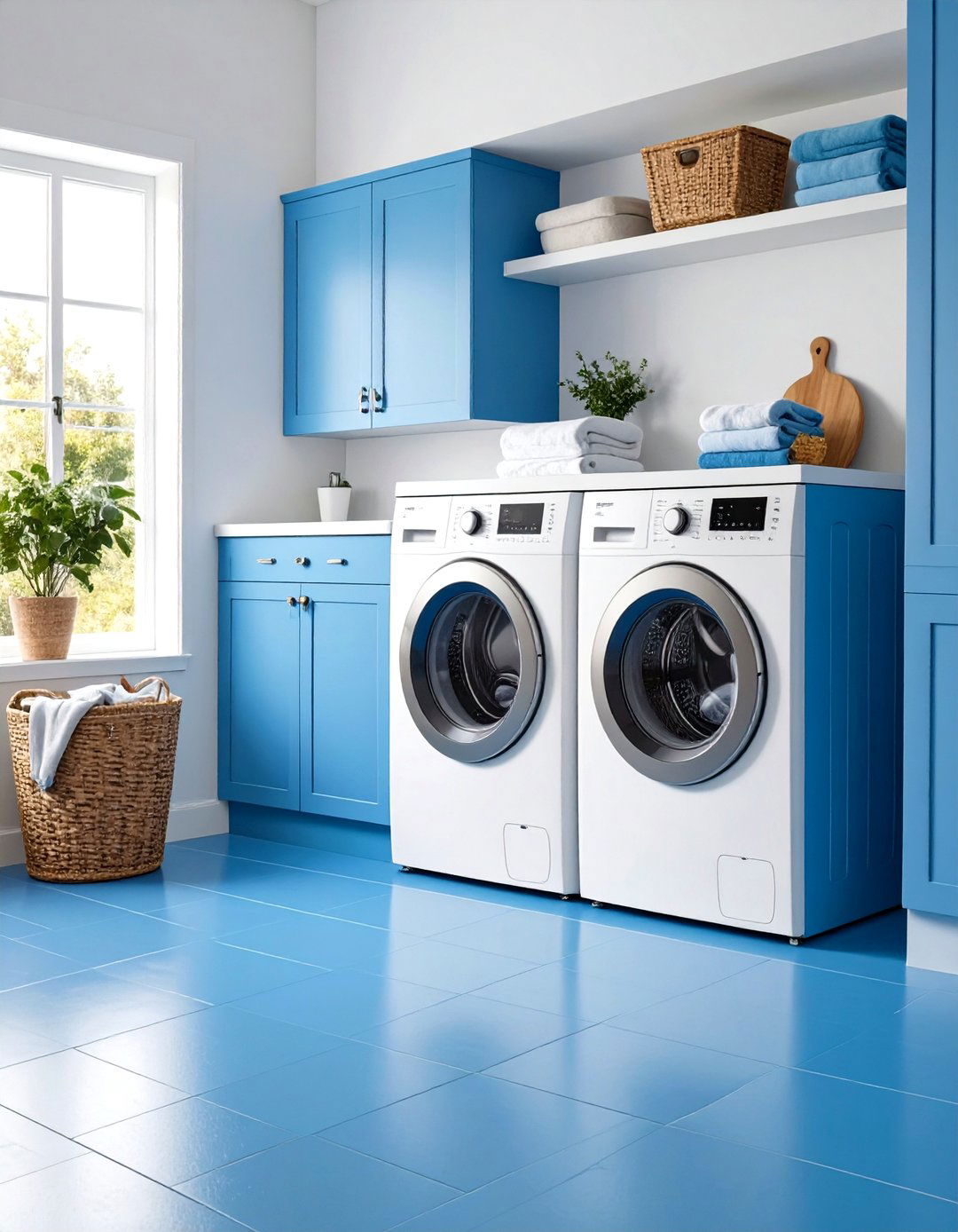 Durable Painted Floors in Bold Hues - 20 Laundry Room Paint Ideas