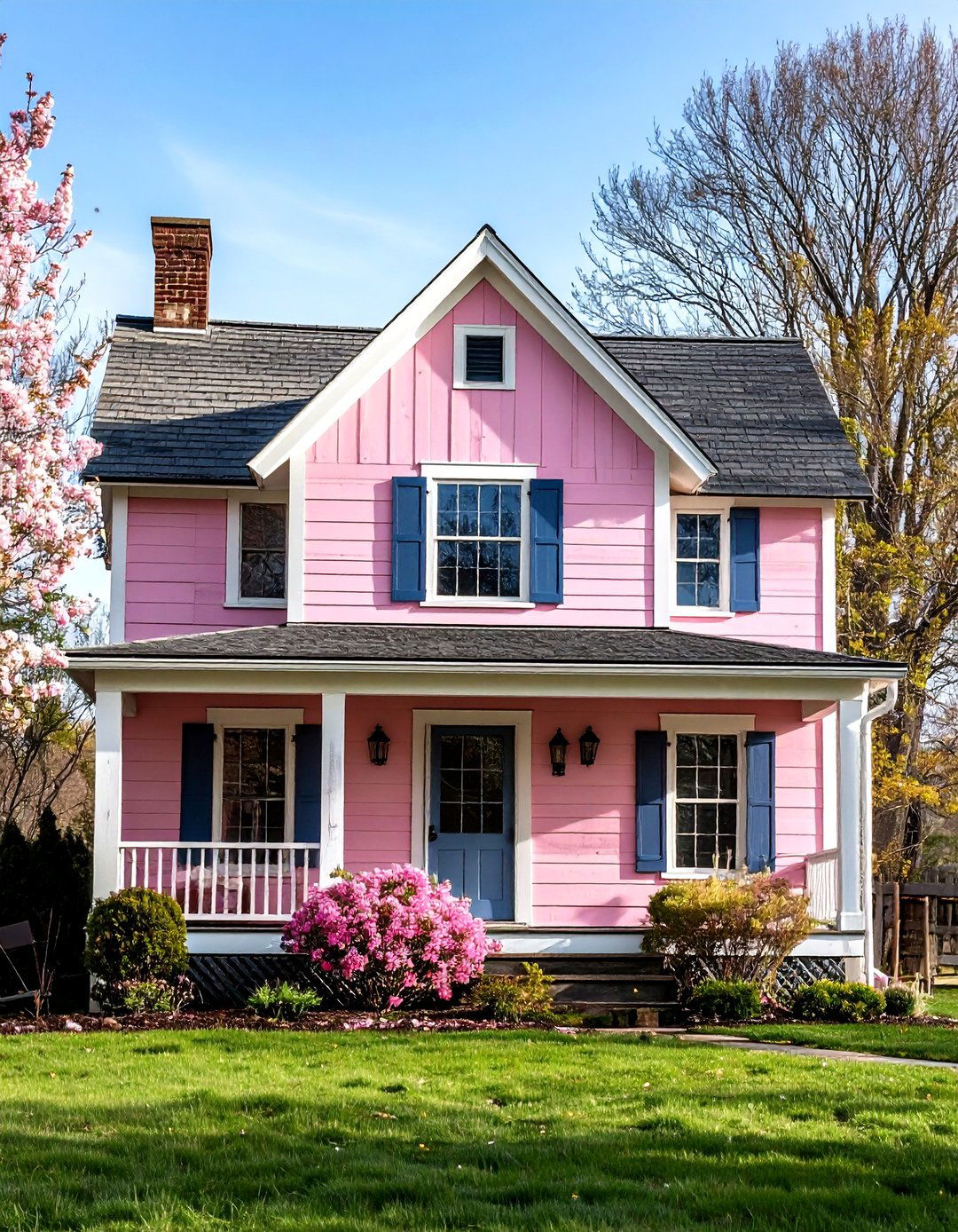 Dusty Pink House Exterior with Weathered Wood Siding - 20 Pink House Exterior Ideas