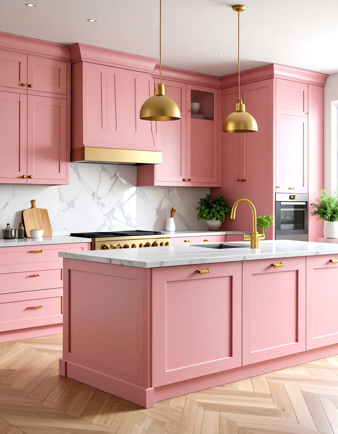 Dusty Pink Kitchen Cabinet Softness - 20 Kitchen Cabinet Color Ideas