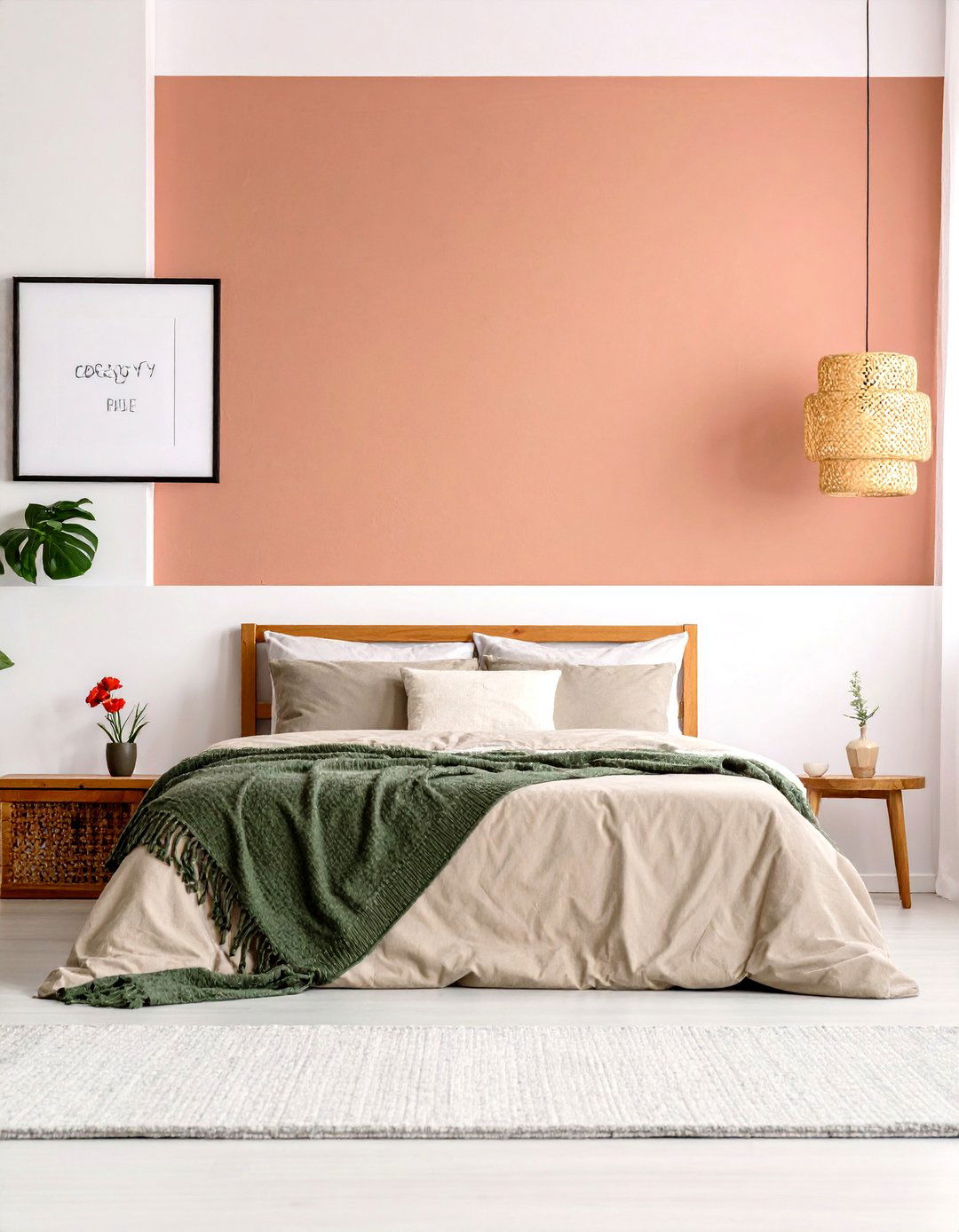 Dusty Rose Statement Wall Elevates the Whole Bedroom - 20 Dusty Rose Bedroom Ideas