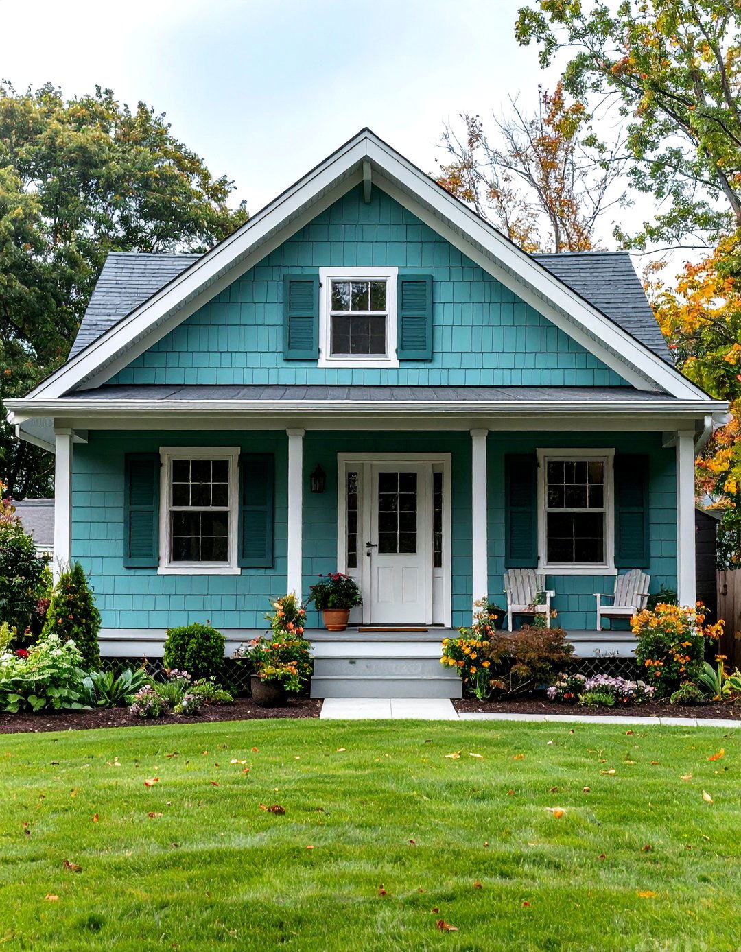 Dusty Teal and Light Gray Contemporary Color Combination - 20 Exterior Color Palettes for Small Homes