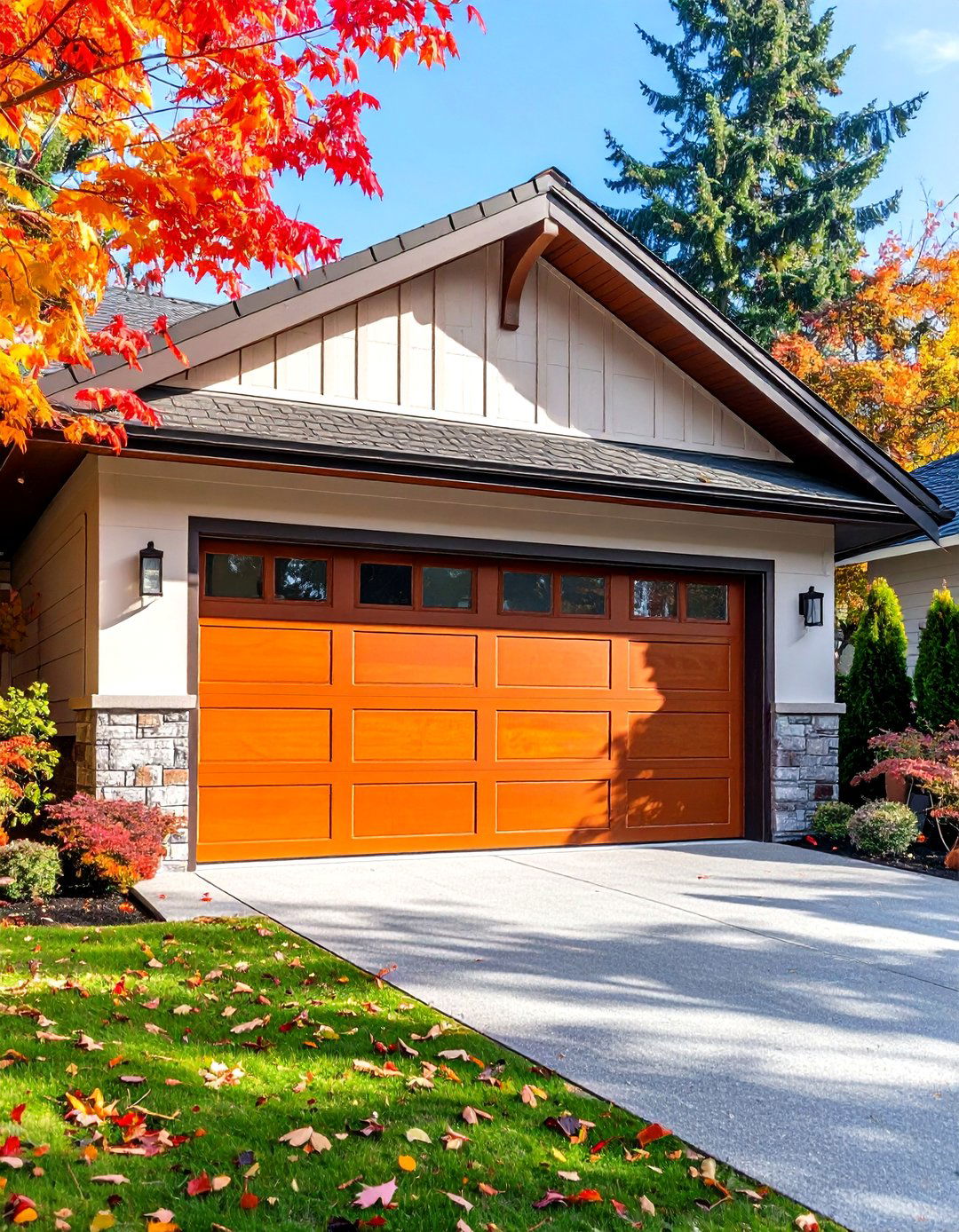 Dutch Stripe Garage Door Accent - 20 Garage Door Paint Ideas