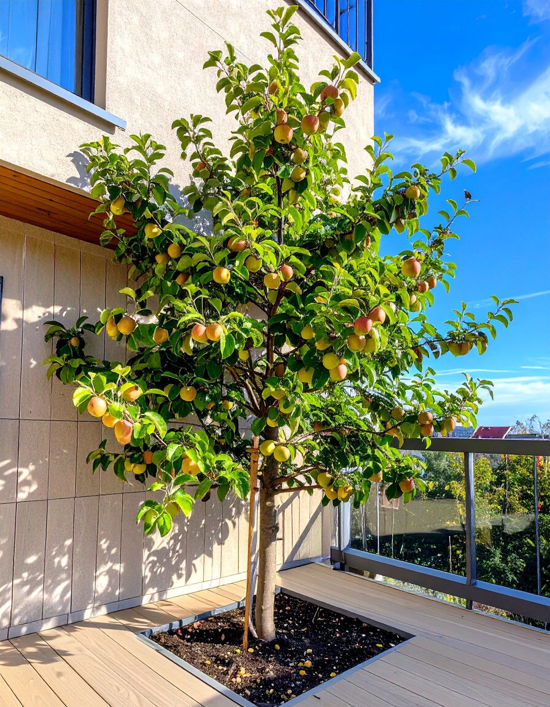 Dwarf Espalier Fruit Trees for Balcony Orchards - 20 Green Balcony Ideas