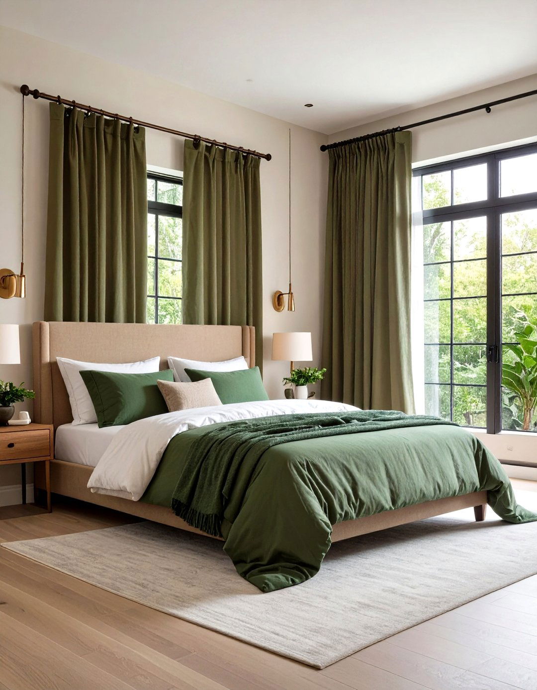 Earth Draped Floor Skimming Curtains - 20 Forest Themed Bedroom Ideas