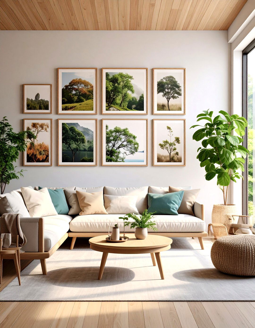 Earth Inspired Artwork Frames the Narrative - 20 Earthy Living Room Decor Ideas