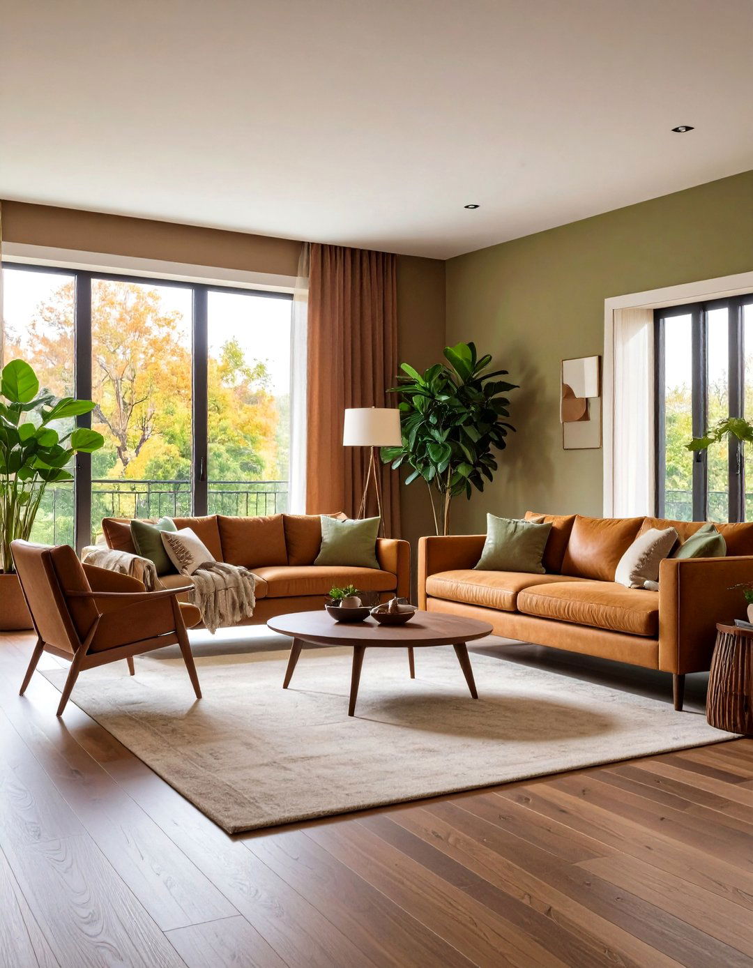 Earth Tone Color Scheme Condo Living Room Design - 20 Condo Living Room Ideas