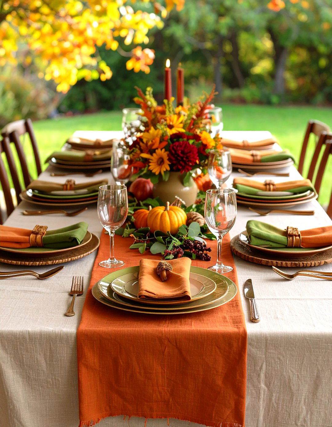 Earth Tone Friendsgiving Linen Layers - 20 Friendsgiving Decor Ideas