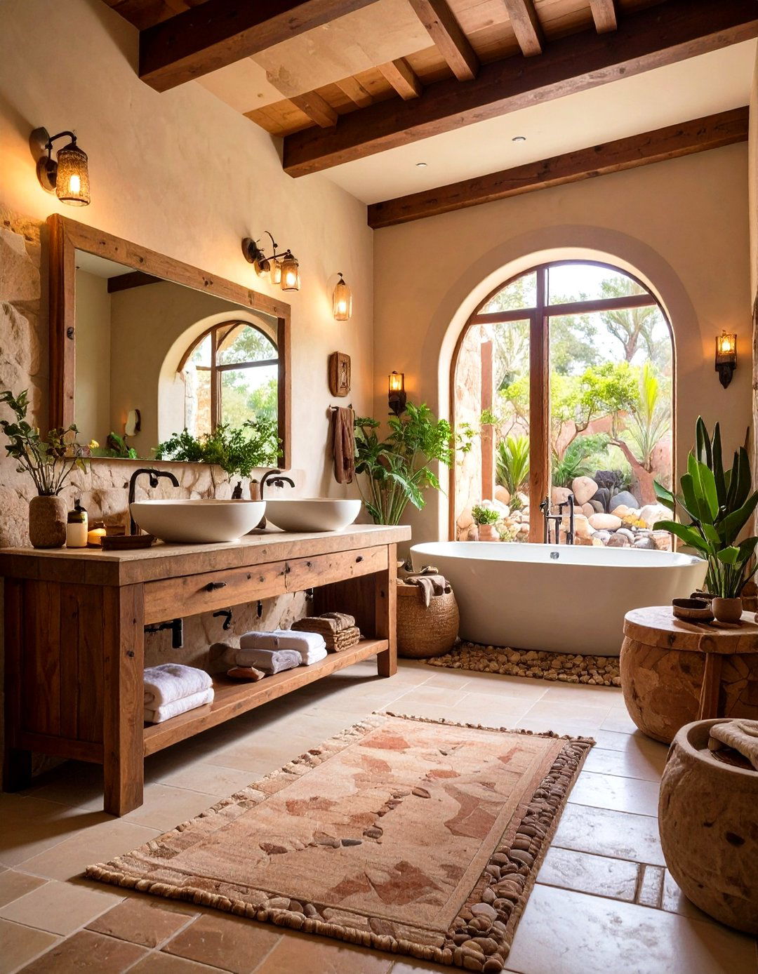 Earth Tone Mexican Bathroom Serenity - 20 Mexican Bathroom Ideas