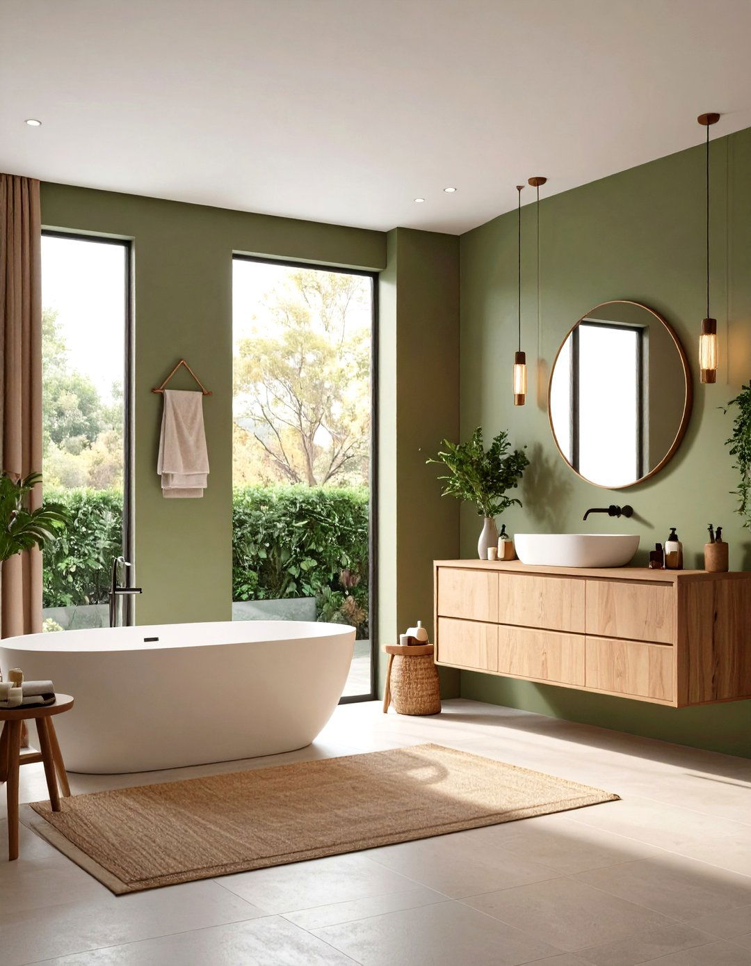Earth Tone Paint Palette Anchors the Bathroom - 20 Earthy Bathroom Ideas