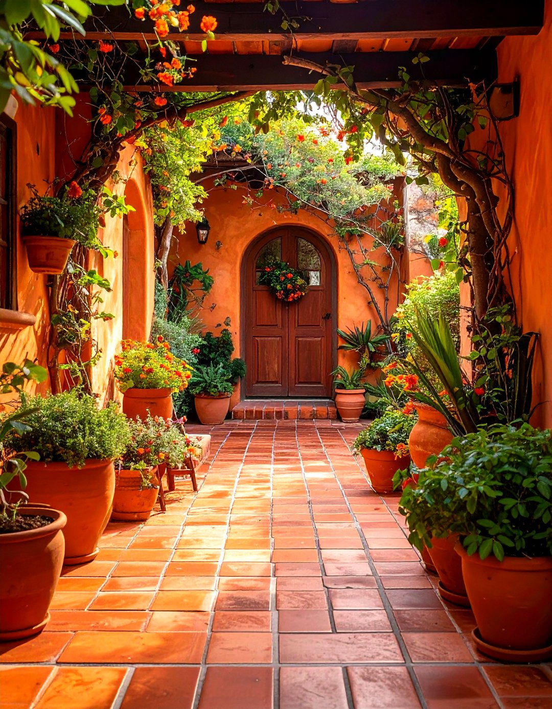 Earth Toned Terracotta Tiles - 20 Small Entryway Tile Floor Ideas