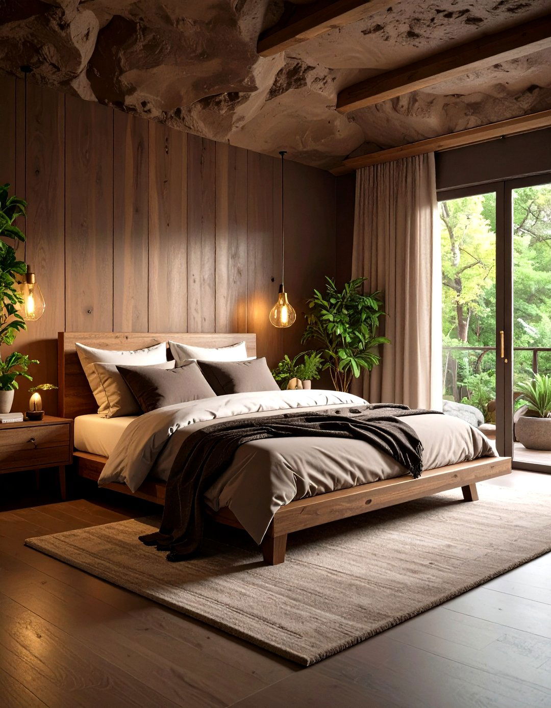 Earthy Bedroom Cave Concept with Dark Natural Tones - 20 earthy bedroom ideas