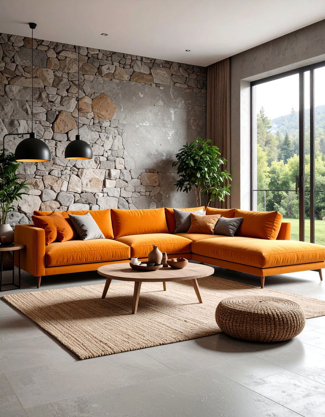 Earthy Minimalist Burnt Orange Living Room - 20 Burnt Orange Living Room Ideas