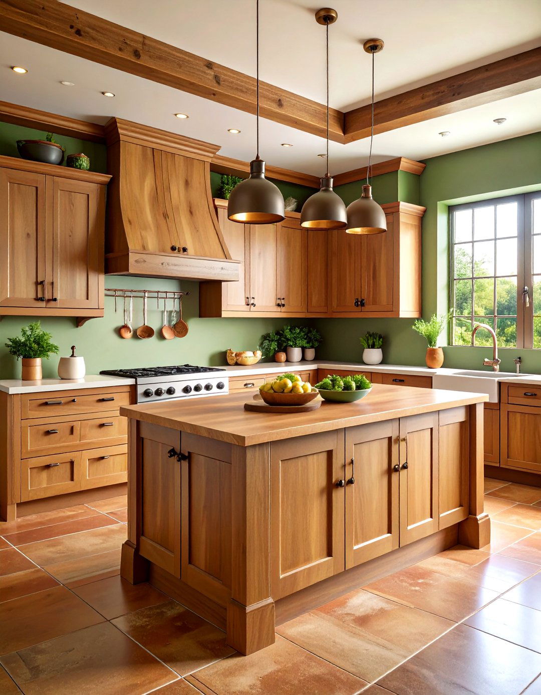 Earthy Mocha and Olive Palette - 20 Brown Kitchen Cabinets Ideas