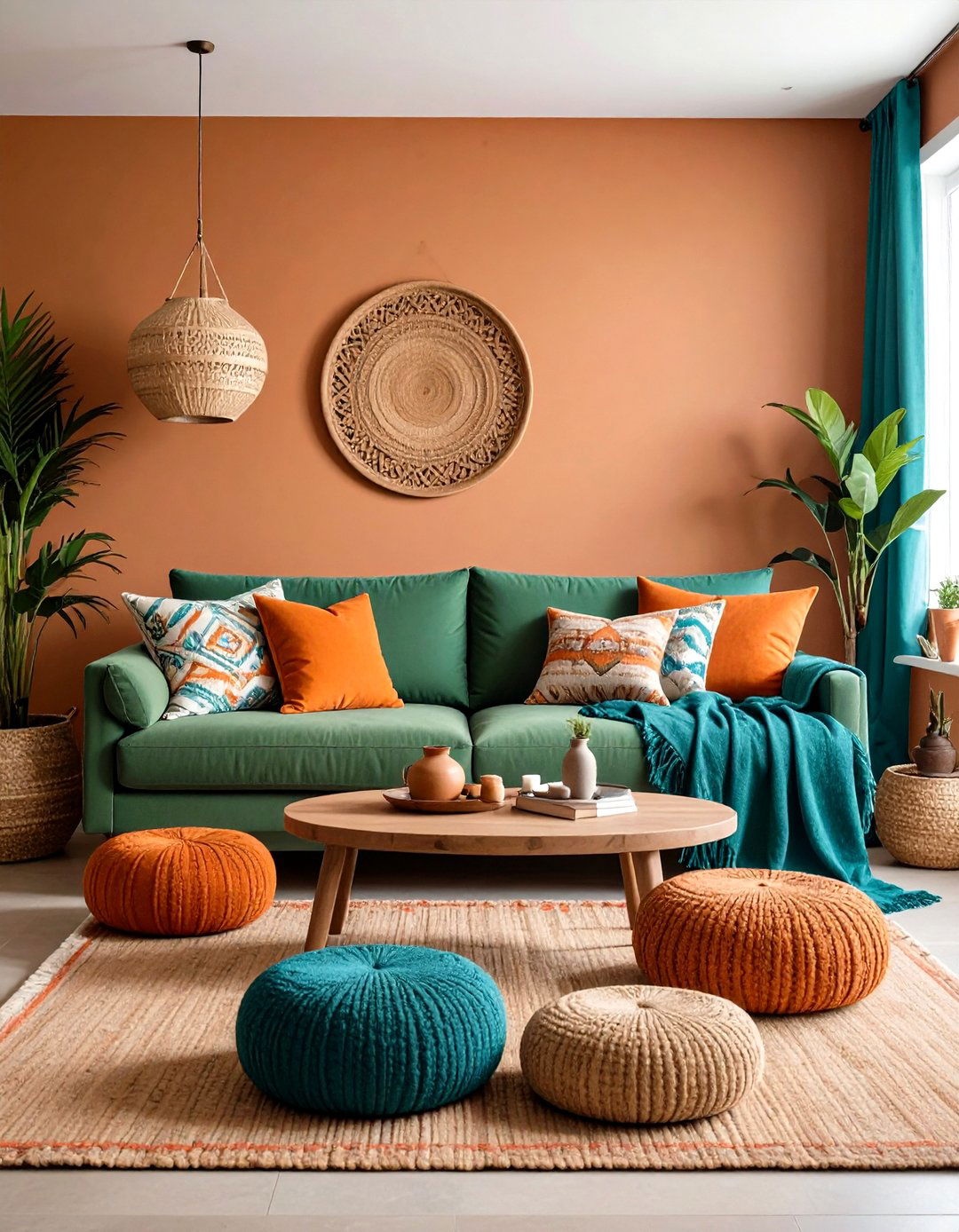 Earthy Neutral Base With Vibrant Boho Accents - 20 Bohemian Interior Design Ideas
