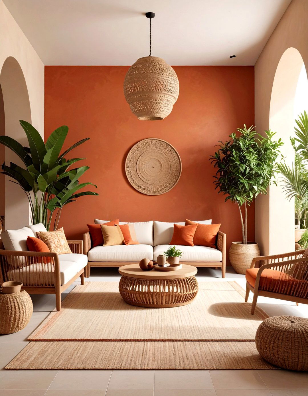 Earthy Terracotta Base Beige Upper - 20 Two Tone Wall Paint Ideas