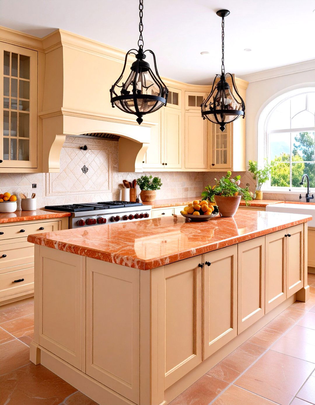 Earthy Terracotta Inspired Quartz Kitchen Countertops with Mediterranean Flair - 20 Quartz Kitchen Countertops