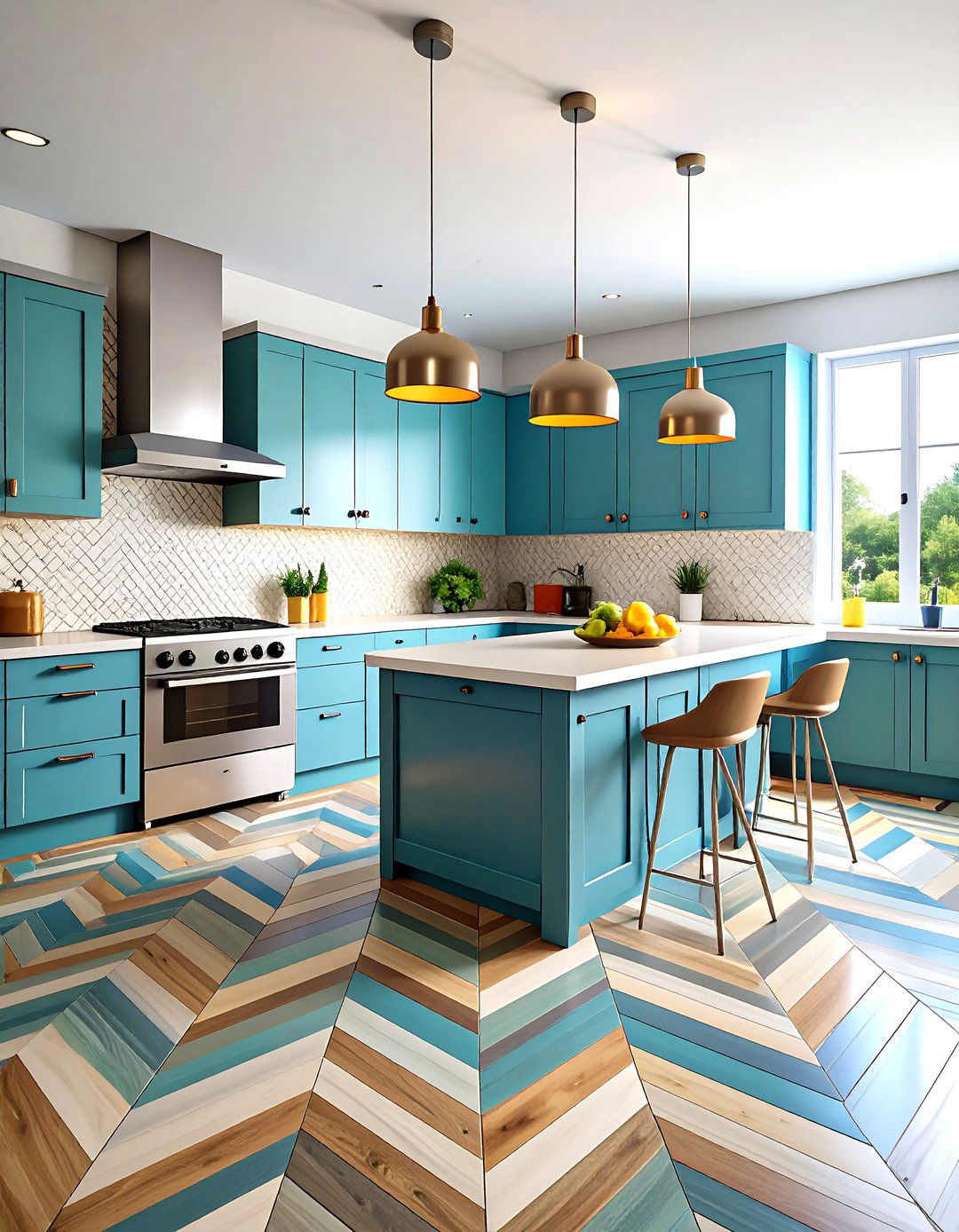 Earthy Tone Linoleum Kitchen Flooring - 20 Linoleum Kitchen Flooring Ideas