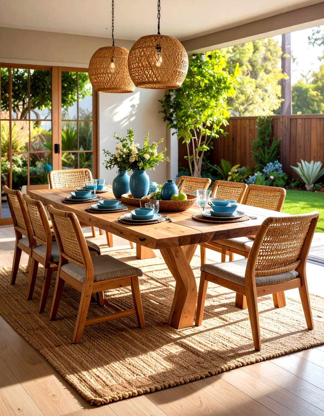 Earthy Wood Foundations Ground the Space - 20 Boho Dining Room Ideas