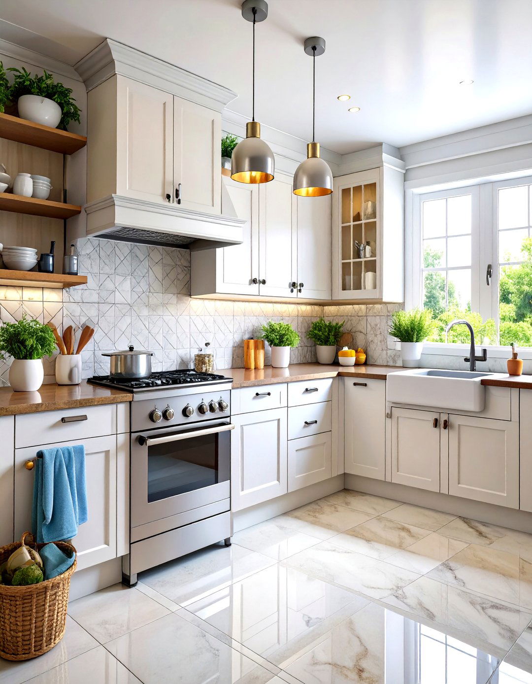 Easy Clean Tile Wrapped Dirty Kitchen - 20 Dirty Kitchen Ideas