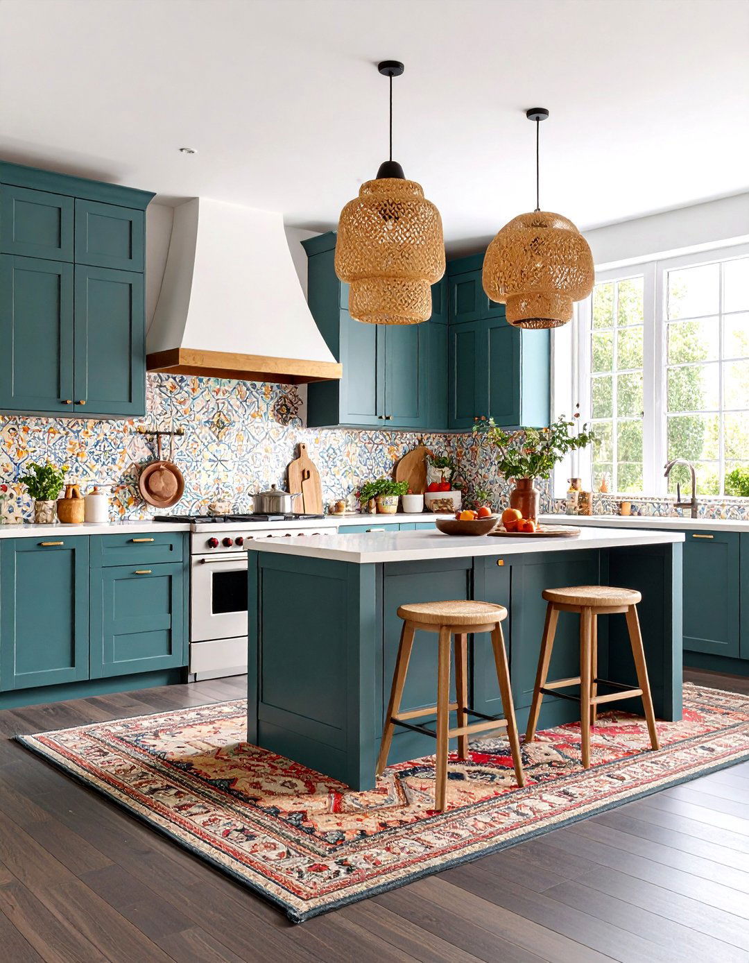 Eclectic Bohemian Kitchen With Dark Wood Floors and Global Influences - 20 Kitchen With Dark Wood Floors