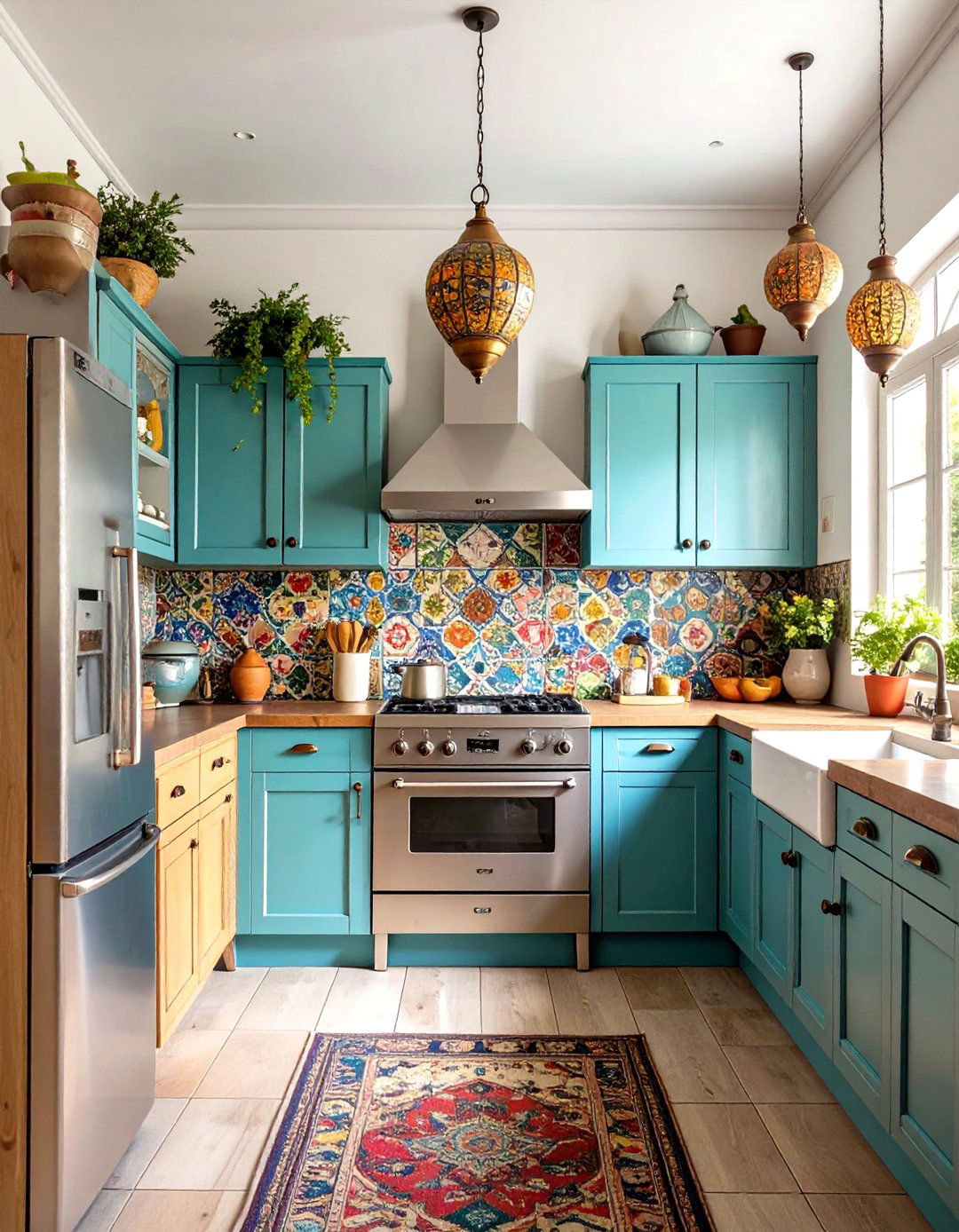 Eclectic Bohemian Kitchen With Stainless Steel Appliances - 20 Kitchen With Stainless Steel Appliances