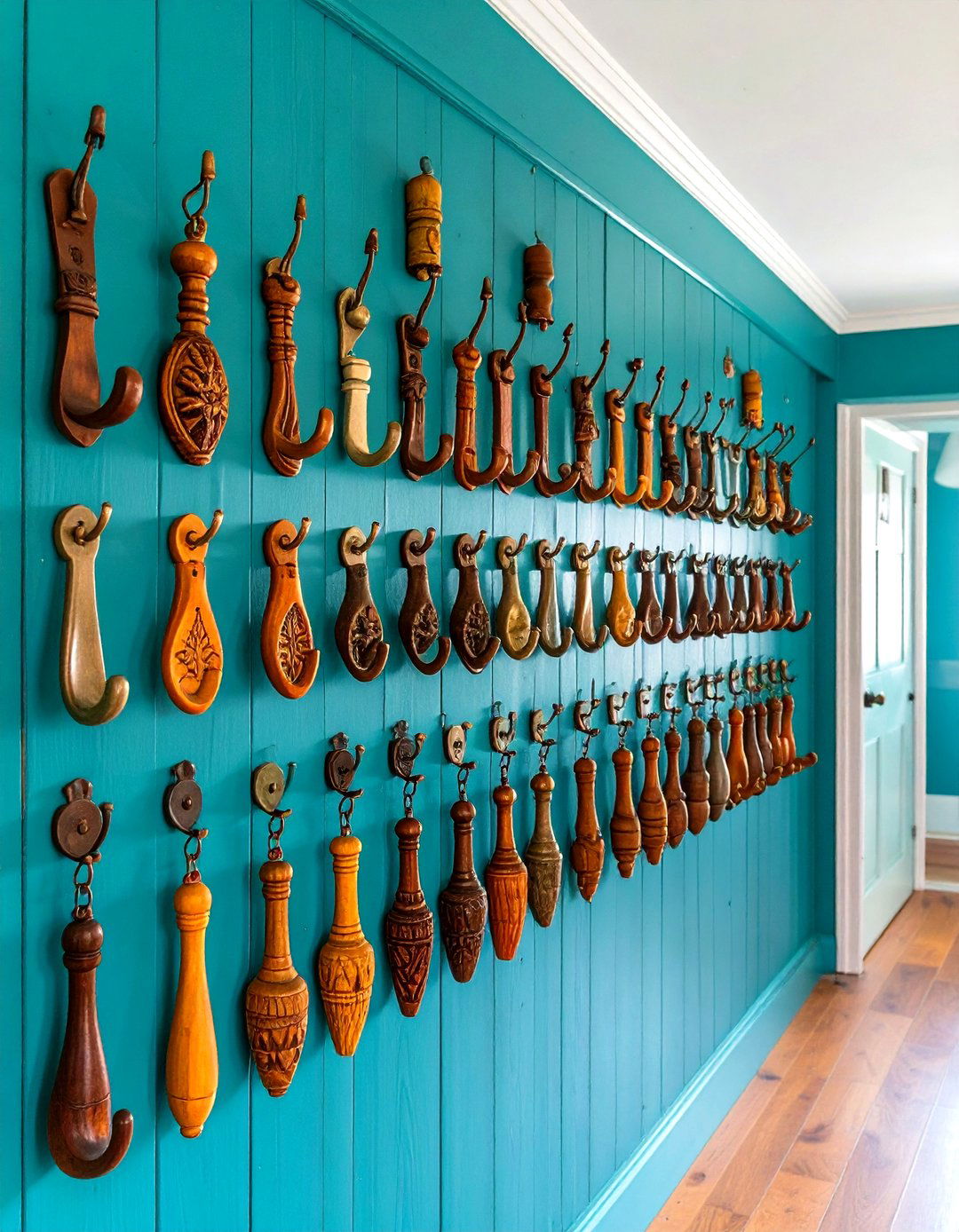 Eclectic Hook Collection - 20 Boho Hallway Ideas