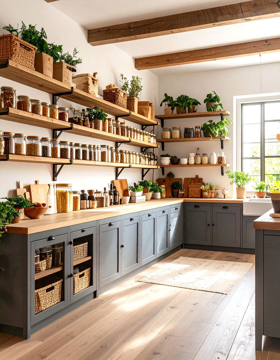 Eclectic Kitchen Pantry with Mix and Match Storage - 20 Kitchen Pantry Ideas