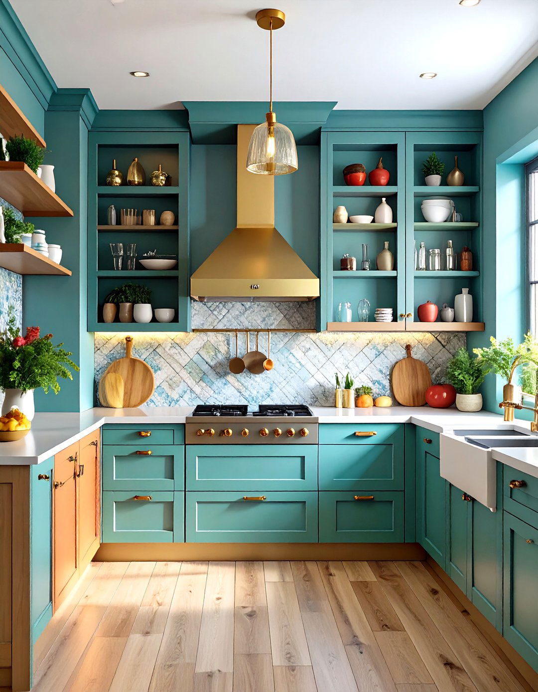 Eclectic Kitchen Without Upper Cabinets - 20 Kitchens Without Upper Cabinets