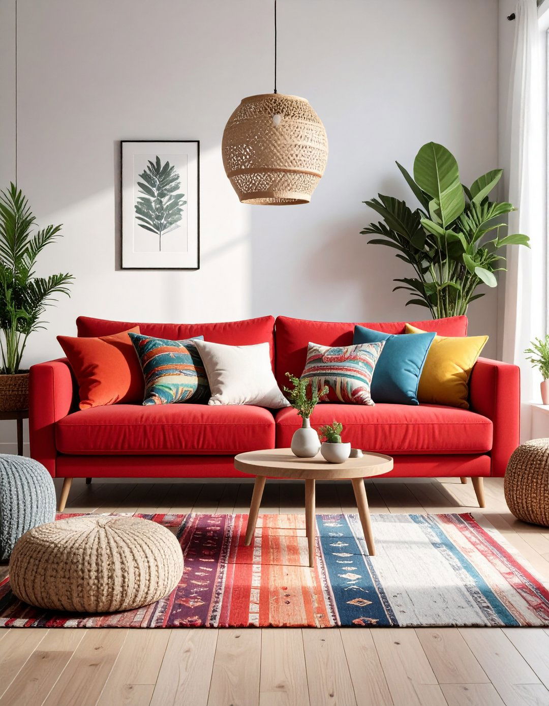 Eclectic Maximalist Red Couch Living Room - 20 Red Couch Living Room Ideas