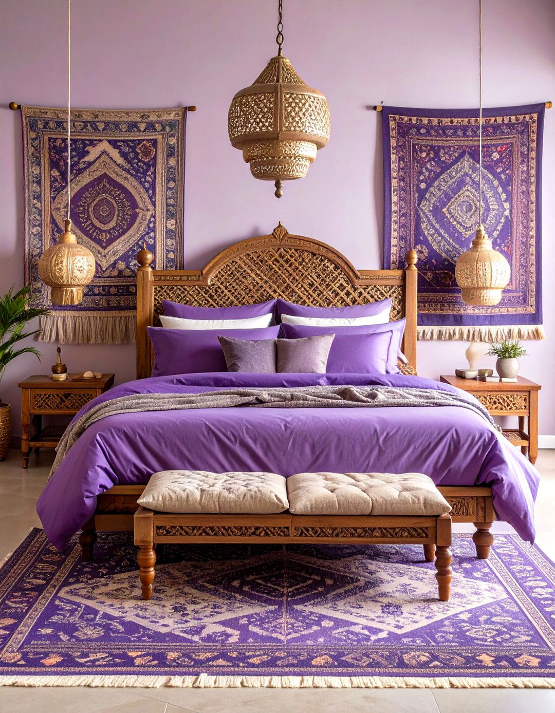 Eclectic Purple Bedroom Global Fusion - 20 Purple Bedroom Ideas