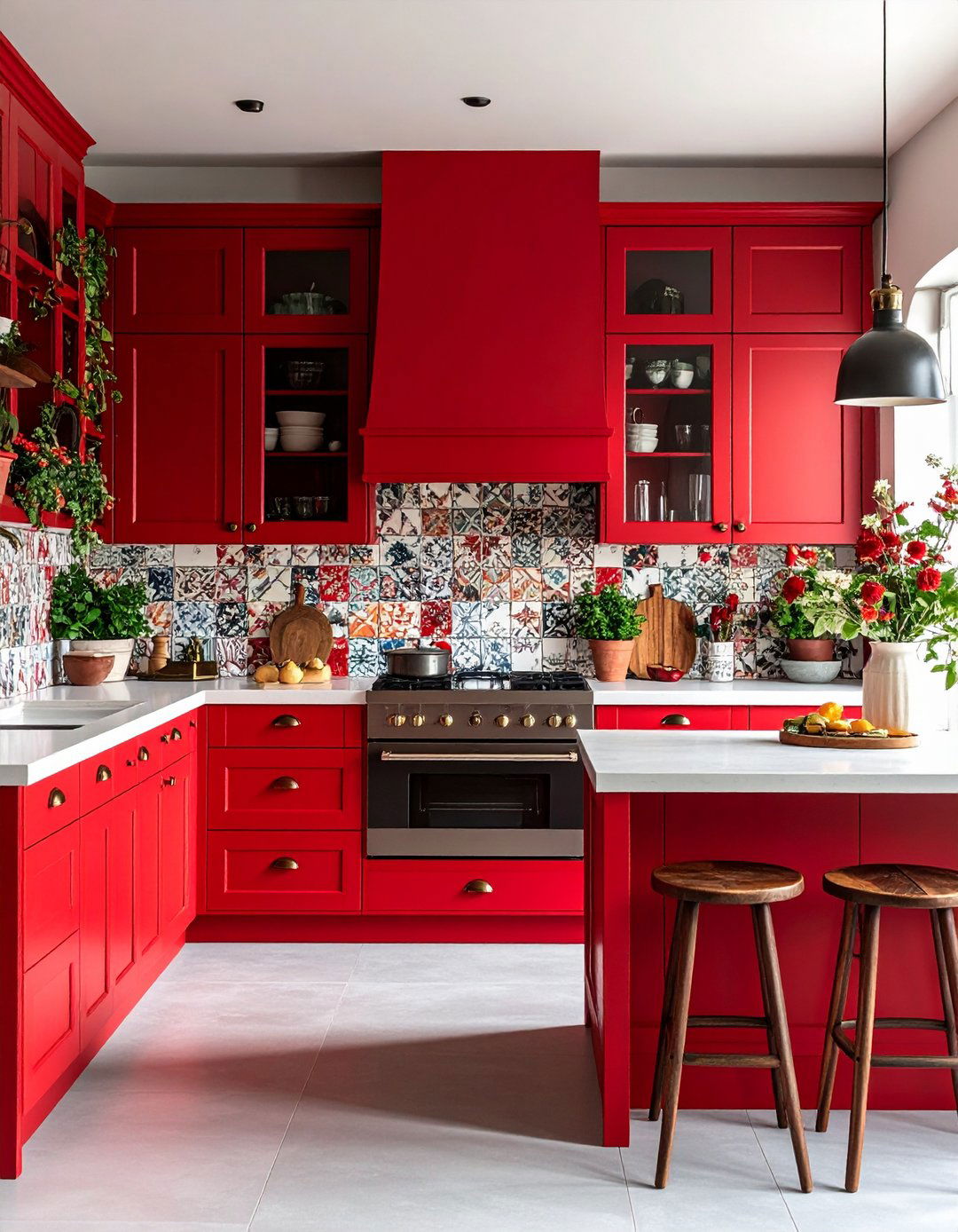 Eclectic Red Kitchen Bohemian Design - 20 Red Kitchens