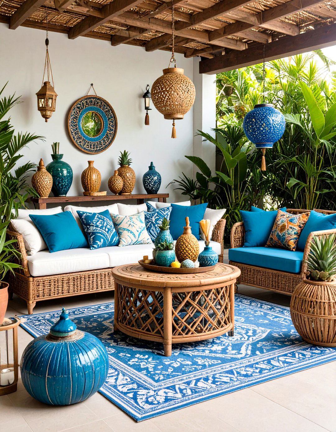 Eclectic Tropical Accessories - 20 Tropical Patio Ideas