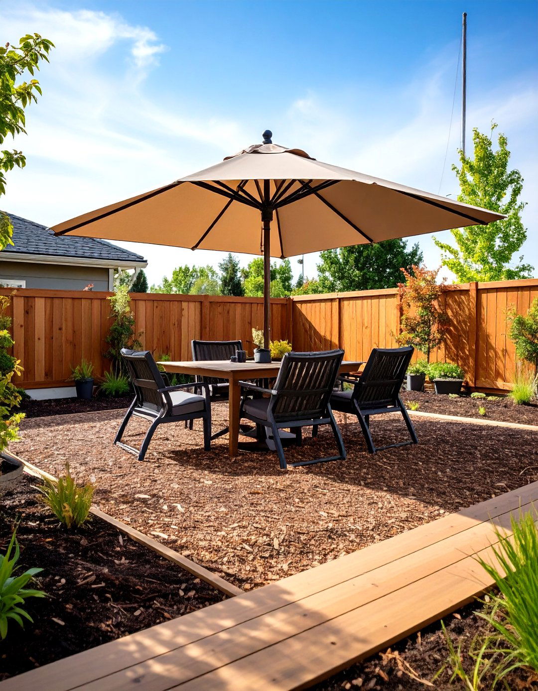Eco Chic Recycled Rubber Mulch Patio - 20 mulch patio ideas