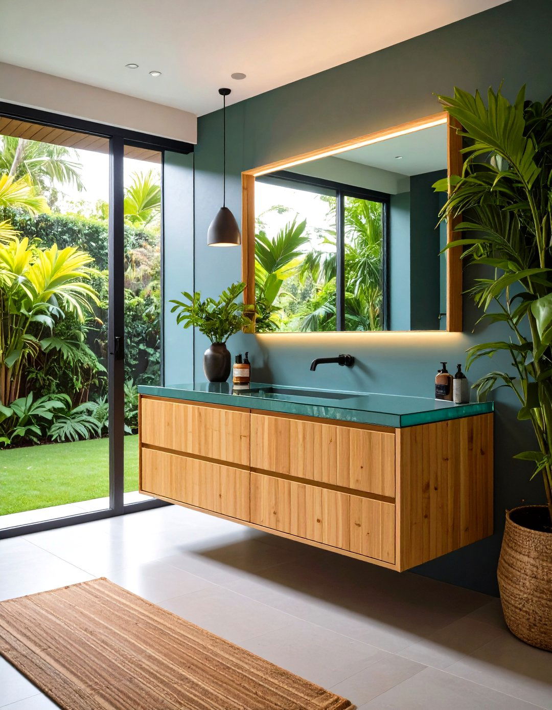 Eco Friendly Bamboo Floating Vanity Champions Sustainability - 20 Floating Vanity Bathroom Ideas
